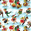 Michael Miller Holly Jolly Ice Skaters Cloud DCX12267-CLOU-D