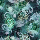 Michael Miller Mystic Dragon Night Sky Dragon Jade DDC12586-JADE-D 100% Cotton Fabric 44/45" wide - sewjersey.com