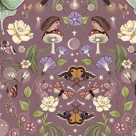 Michael Miller Nocturnal Garden Lunar Moths Aubergine DDC12364-AUBE-D