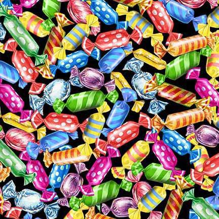 Michael Miller Sweet Candy Wrapper - DDC11917-BLAC-D - sewjersey.com