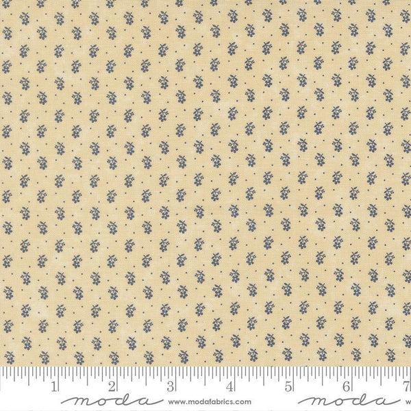 Fabric with small floral pattern on a beige background