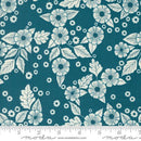 Moda Field of Flowers by Katharine Watson Floral Scatter Florals Block Print Peacock 3313 16 - sewjersey.com