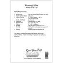 The back cover of the Mommy & Me pattern including the finished measurements and fabric and applique requirements. 
