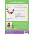 The back cover of the Nate the Narwhal pattern featuring sewing requirements. 