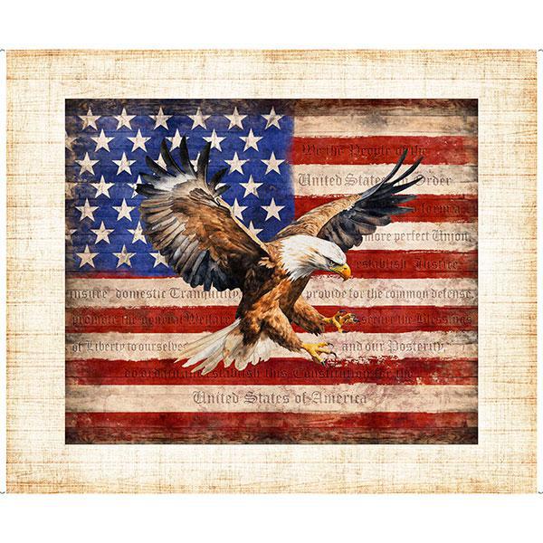 QT Fabrics Patriot American Eagle Flag Panel Multi 30929-X