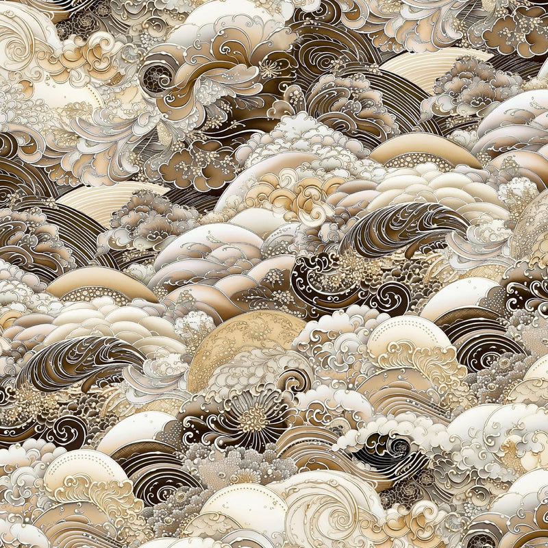 P & B Textiles Nami 108" by Clint Eagar Waves in Motion Brown PNBNAMW-5657-Z - sewjersey.com