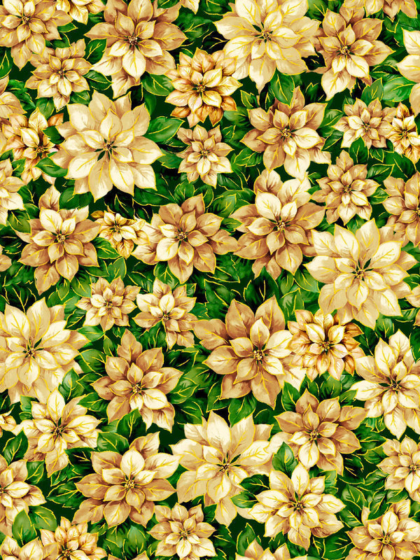 Packed Poinsettia Ecru 596242 - sewjersey.com