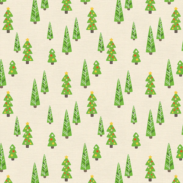 Paintbrush Studio Fabrics Christmas Friends by Maria Vashchuk Holiday Trees Cream  12023148 - sewjersey.com
