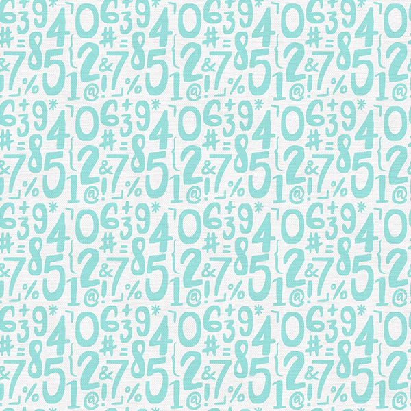 Paintbrush Studio Fabrics English Lesson Hollow Numbers Light Mint 12022875 Clearance Fabric