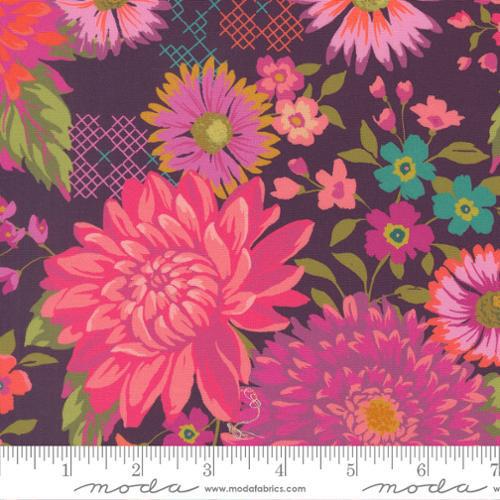 Moda – Happy Blooms Florals in Plum – Parlor Collection by Crystal Manning – 100% Cotton Fabric (44"/45" Wide) 11960 26