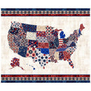 QT Fabrics American Tapestry US Map Tapestry Panel Multi by Dan Morris 30863 -X - sewjersey.com