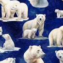QT Fabrics Aurora Polar Bear Vignettes Navy - 30591 -N