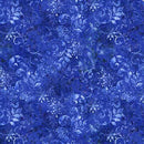 QT Fabrics Aurora Textured Leaf Scroll Royal Blue - 30594 -Y - sewjersey.com