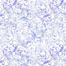 QT Fabrics Aurora Textured Leaf Scroll White - 30594 -Z