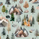 QT Fabrics Bigfoot Pine Trees Sage 30994-H