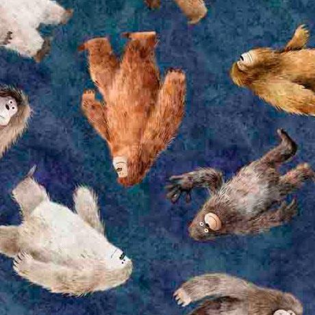 QT Fabrics Bigfoot Toss Navy 30993-N