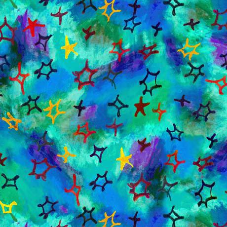 QT Fabrics Delightful Dreams Small Stars Blue 30512-B - sewjersey.com