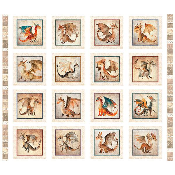 QT Fabrics Dragon Dreams Baby Dragons Patches White by Morris Creative Group 31146 -Z - sewjersey.com