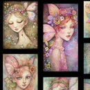 QT Fabrics Enchanted  Fairy Portrait Patches Black 30760-J
