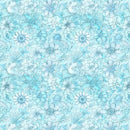 QT Fabrics Enchanted Flower Tonal Aqua 30763-Q