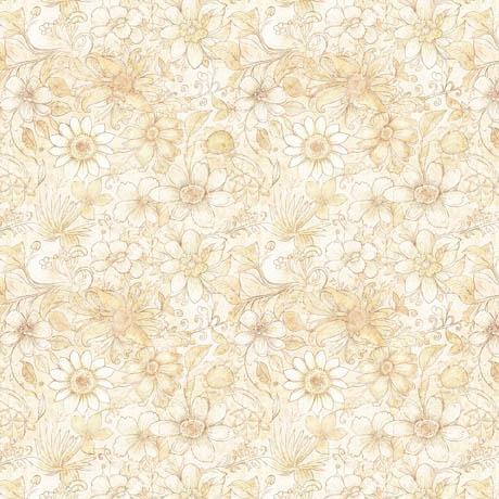 QT Fabrics Enchanted Flower Tonal Cream 30763-E