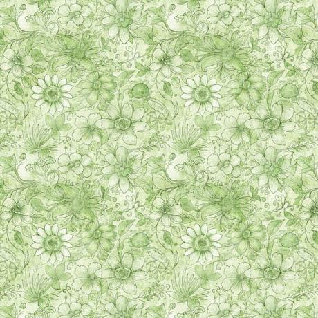 QT Fabrics Enchanted Flower Tonal Sage 30763-H