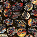 QT Fabrics Heavy Metal Stickers Black 30707-J