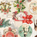 QT Fabrics Holly Jolly Christmas Collage 108" Wide Cream 31160-E108 CREAM - WIDE