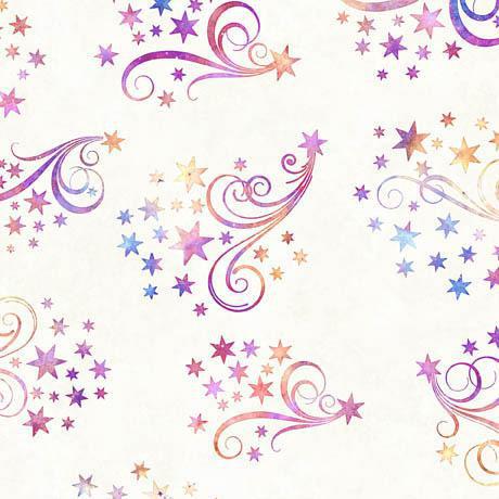 QT Fabrics Lil' Wizards Star and Scroll Cream - 30554 -E - sewjersey.com