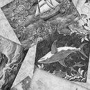 QT Fabrics Ocean Blues Nautical Motif Overlapping Pat Charcoal 30856-K