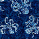 QT Fabrics Ocean Blues Octopus Navy 30858-N