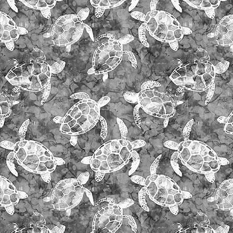 QT Fabrics Ocean Blues Sea Turtles Charcoal 30862 -K
