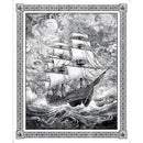 QT Fabrics Ocean Blues Ship Panel Charcoal 30854-K