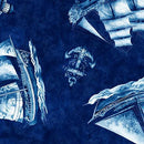 QT Fabrics Ocean Blues Ship Toss Navy 30857-N