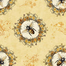 QT Fabrics Queen Bee Bee Circle Vignette Chamois 30484-S - sewjersey.com