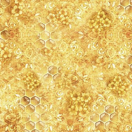 QT Fabrics Queen Bee Honeycomb Blender Butter 30488 -S