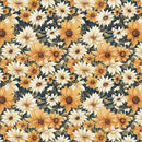 QT Fabrics Queen Bee Packed Floral Midnight 30487-W - sewjersey.com