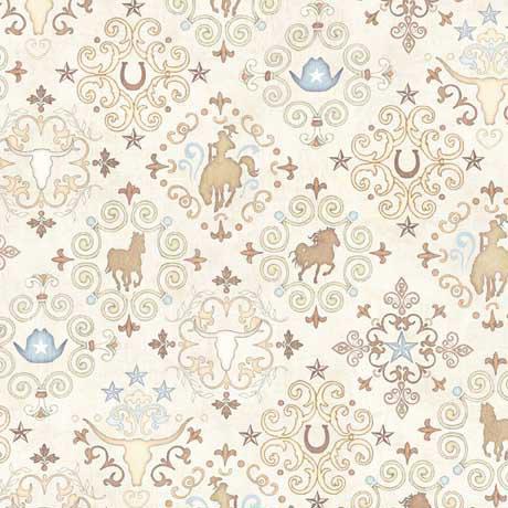 QT Fabrics Running Wild Bandana Cream - 30629 -E - sewjersey.com