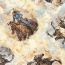 QT Fabrics Running Wild Cream Cowboy and Cowgirl Vignettes - 30626-E - sewjersey.com