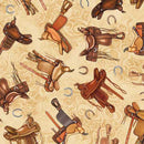 QT Fabrics Running Wild Saddle Toss Tan - 30628 -A - sewjersey.com