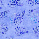 QT fabrics Lil' Wizards Star and Scroll Blue -  30554 -B - sewjersey.com