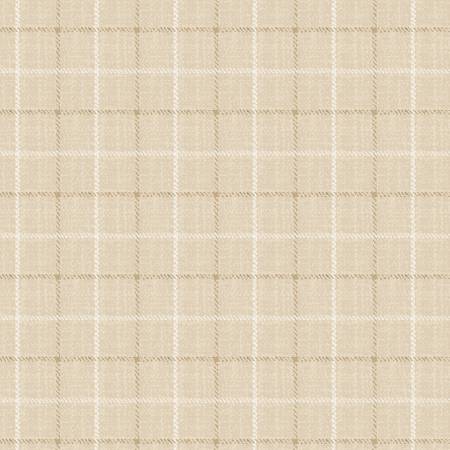 Marcus Fabrics Primo Plaid Flannel Soft Focus Beige R090979 Beige