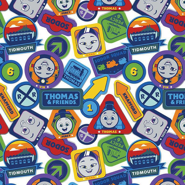 Riley Blake Designs Full Steam Ahead Thomas and Friends - C12510-WHITE - sewjersey.com
