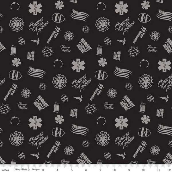 Riley Blake Designs No one Fights Alone - C10421 Black 