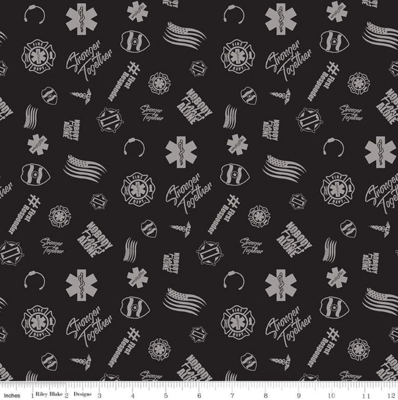 Riley Blake Designs No one Fights Alone - C10421 Black 
