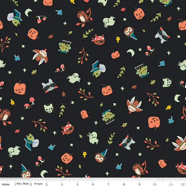 Riley Blake Designs Tiny Treaters Charcoal Glow in the Dark GC10481 CHARCOAL