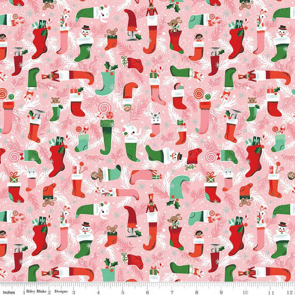 Riley Blake Designs Twas Pink - SC13463-PINK - sewjersey.com