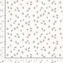 Pattern of small birds and footprints on a white background with a ruler for scale.