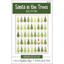 The front cover of the Santa in the Trees Quilt pattern, featuring a hidden santa in a field of Christmas trees