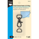 Small Swivel Hook and D Ring Gunmetal 1/2" Dritz 728-33
